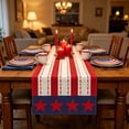thumbnail image 5 of Ouuluon 4th of July Table Runner Patriotic Star Printed Table Runners, Red White Blue Table Scarf for Dining Room Kitchen Holiday Party Decor, 5 of 7