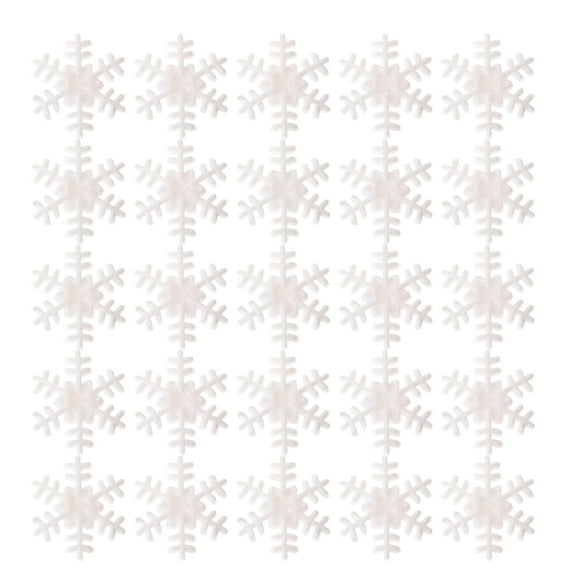 200PCS Navidad Decoraciones de copo de nieve Copos de nieve Colgantes Navidad Árbol Decoraciones Blanco