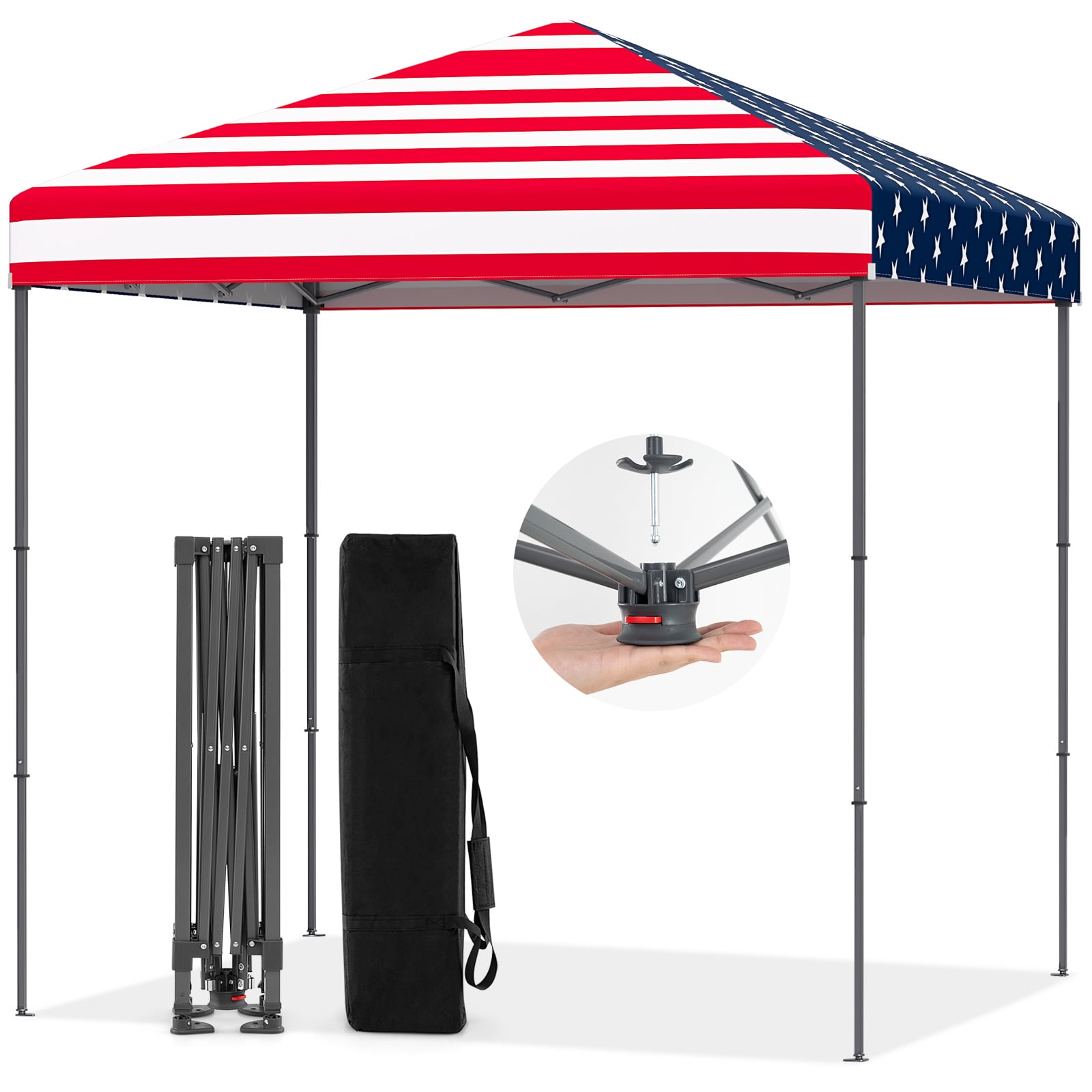 Gymax Patio 6.6x6.6ft Outdoor Pop-up Canopy Tent UPF 50+ Portable Sun Shelter Pink