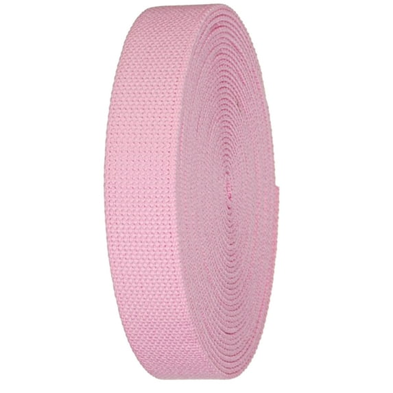 Solid Pastel Pink Heavy Canvas Webbing Roll 1.25" Width Durable Strap for Belts, Bags, Crafts