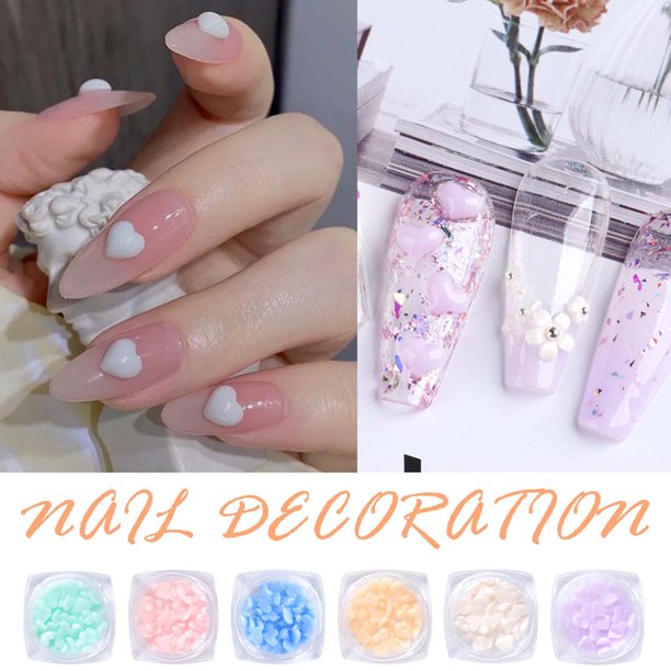 Ganfancp Sunlight Color Nail Resina Tridimensional En Forma de Corazón Nail Art Accesorios Liquidación 1X Joyas para Uñas