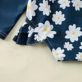 thumbnail image 6 of WRKEKC Toddler Swimsuit Girl 2 Piece Set Floral Print Zip Front One Piece with Swim Cap Sun Protection 6 Months-3 Years, 6 of 7