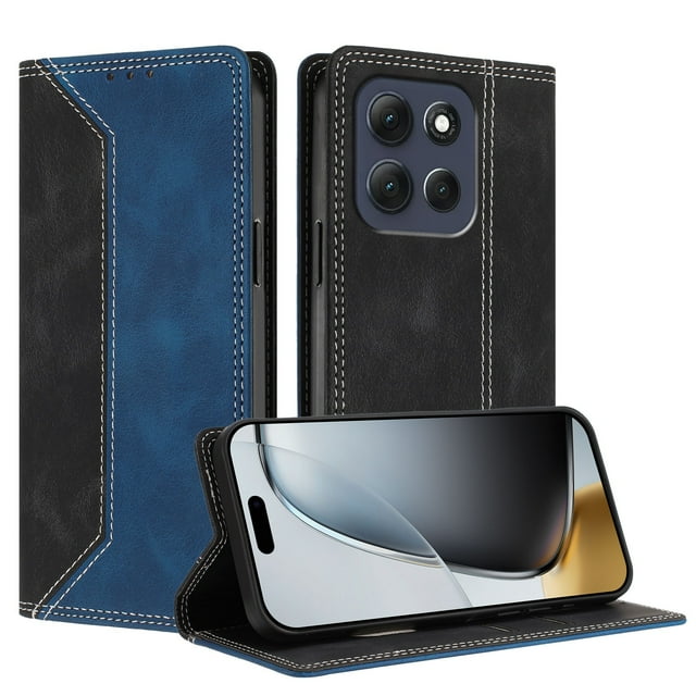 Phone Case for Motorola Moto G86 Power FOXDOCK Premium Leather,Creative Dual-Color Cover with Card Slot,Shockproof
