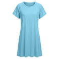 thumbnail image 6 of VBVC Women's Maternity Nursing Short Sleeve Nightgown , Ladies' Crew Neck Breastfeeding Labor Delivery Gown , Soft Sleepwear Loungewear Dress For Women,Light Blue,S-2XL, 6 of 9