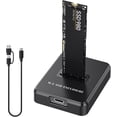 thumbnail image 1 of KSRplayer M.2 SSD Adaptador de Lector y Escritor con Base, Carcasa Portátil de Plástico, Compatible con M Key B+M Key NVMe y SATA SSDs, USB-A/C, Compatible con Tamaños 2230-2280, 1 of 12