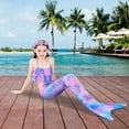 thumbnail image 3 of Forfamy 7Pcs Mermaid Tails for Swimming Girls Mermaid Swimsuit-Kids Mermaid Tail Princess Bikini Bathing Suit, 3 of 7