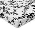 thumbnail image 2 of Ambesonne Floral Fitted Sheet, Baroque Blooms Vintage, Twin Size, Black and White, 2 of 3