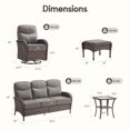 thumbnail image 5 of Jentlehouse 6-Piece Patio Furniture Set,Luxury 6'' Thick Conversation Set with Swivel Gliding Chair, 3-Seat Sofa,High Back Outdoor Rattan Seat Set for Balcony Deck Porch, 5 of 11