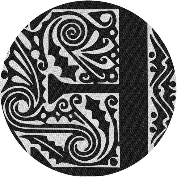 Ahgly Company Machine Washable Indoor Round Transitional Dark Goldray Area Rugs, 7' Round