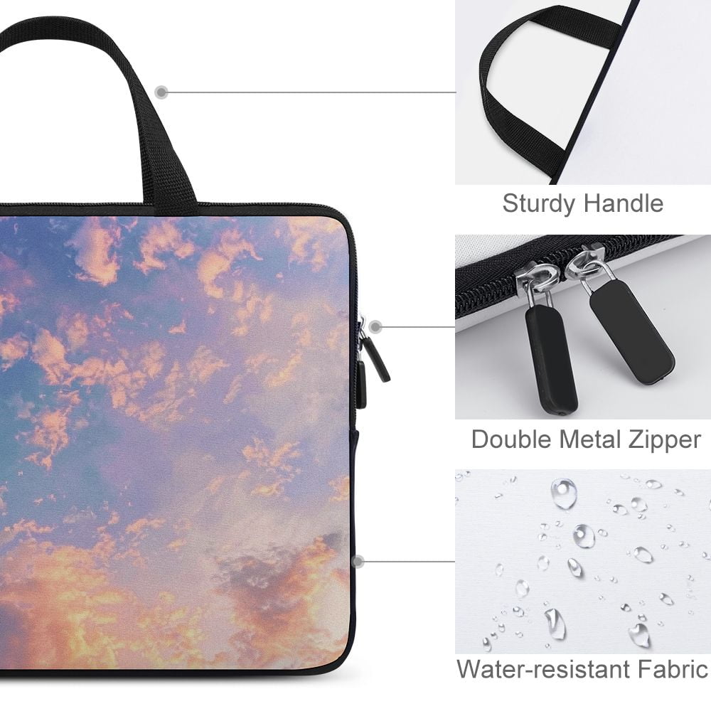 JRXY Trees Clouds Sky Laptop Bag Diving Fabric Computer Protective Handle Case 15inch