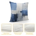 thumbnail image 4 of HENGT  Blue and Gray Throw Pillow Covers Modern Abstract Painting Blue White Navy Blue Square Decorative Pillow Case Couch Pillows for Bed Living Room Farmhouse Sofa Cushion Cover, 4 of 5