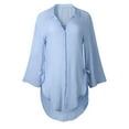 thumbnail image 2 of Pntutb Womens Plus Size Loose Button Long Shirt Dress Cotton Ladies Casual Tops T-Shirt Blouse, 2 of 6