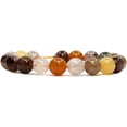 thumbnail image 1 of Angelstones Natural Multicolor Rutilated Quartz Genuine Semi-Precious Gemstones Healing 10mm Beaded Stretch Bracelet 7" Unisex, 1 of 3