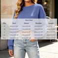 thumbnail image 3 of thefmos Women's Cropped Ribbed Knit Top Round Neck Long Sleeve Short Sweater Fashion Fall Winter Casual Outfit, Blue L, 3 of 6
