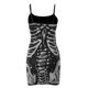thumbnail image 4 of VISgogo Vestido ajustado para mujer, tirantes finos, sin mangas, con estampado de hueso humano, minivestidos con tirantes VISgogo moda, 4 of 5