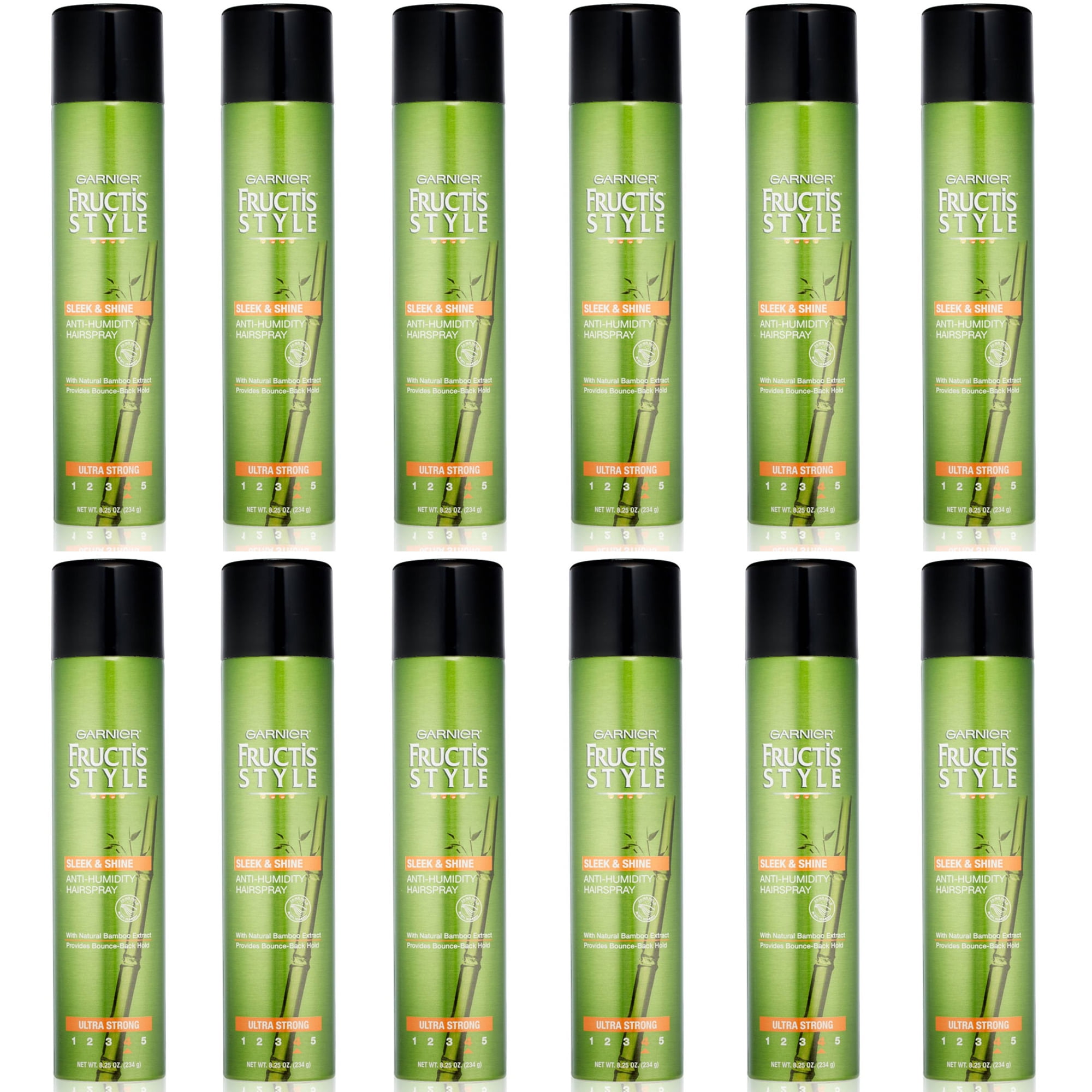 12 Pack) Garnier Fructis Style Sleek And Shine Anti-Humidity Aerosol  Hairspray  Ounce Ultra Strong #4 