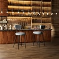 thumbnail image 2 of Modern Counter Stools Set of 2, Upholstered Counter Bar Stools, Bar Stools Set, with Open Back Modern Bar Stools, with Black Metal Legs, for Kitchen Island Dining Room, Bar Table, 2 of 8