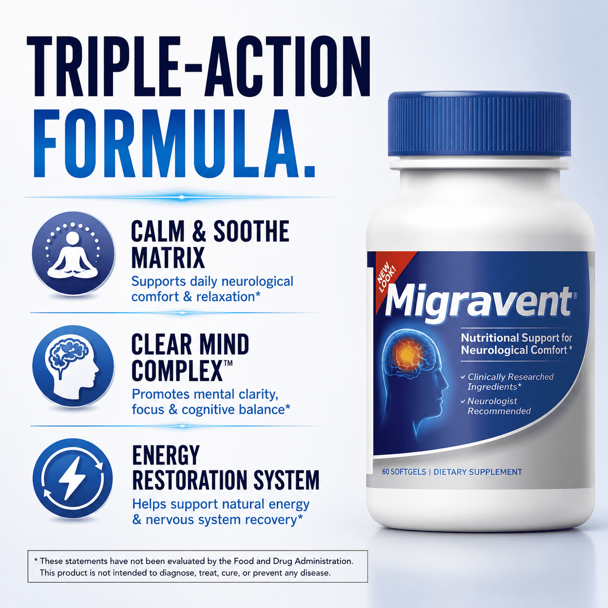 Vita Sciences Migravent, Support Supplement with Butterbur, CoQ10, Magnesium, Riboflavin, 60 Softgels