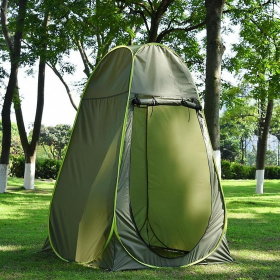 Camping Shower Tent Portable Outdoor Camping Shower Tent Portable Outdoor Bathroom Privacy Toilet Changing Room Shelter Single Moving Folding Tents Armygreen