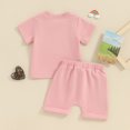 thumbnail image 3 of Bagilaanoe 2pcs Toddler Baby Girl Shorts Set Short Sleeve Letter Print T Shirt Tops + Shorts 6M 12M 18M 24M 3T Kids Casual Summer Clothes, 3 of 8