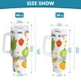 thumbnail image 6 of Yayeee 30oz Stainless Steel Tumbler with Straw and Handle Double-Wall Insulated Travel Water Bottle, White Vegetables Pattern, 6 of 8