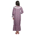thumbnail image 4 of Moomaya Printed V-Neck Sleepwear Cotton Ruffled Border WoMen's Maxi Nightdress, 4 of 5