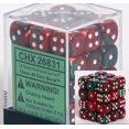 thumbnail image 1 of Juegos de dados Chessex d6: Gemini verde y rojo con blanco - Troquel de seis caras de 12 mm (36) Bloque de dados Chessex 0787793308260, 1 of 1