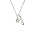thumbnail image 2 of Delight Jewelry Goldtone Clear Crystal Lucky Star Silvertone Courage Strength Wisdom Honesty Bar Charm Necklace, 23", 2 of 4