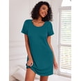 thumbnail image 3 of Ekouaer Nightgowns for Women Cotton Sleep Shirts Short Sleeve Nightshirt Crew Neck Night Gown Comfy Sleepwear Nightdress, 3 of 6