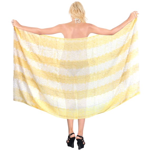 HAPPY BAY Women's Beachwear Summer Beach Bikini Wraps Sarong Cover up Wrap Skirt Bathing suit Swimsuit Swim Cover ups for Swimwear Coverups Women One Size Gold, Floral