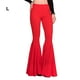 thumbnail image 5 of Pantalones Acampanados de Cintura Alta Qarigey de Algodón Transpirables para Mujer Rojo L, 5 of 6