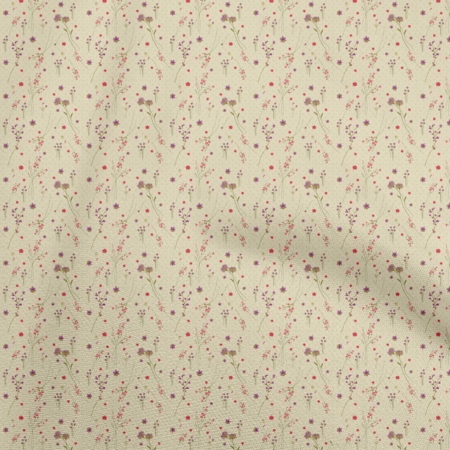 oneOone Velvet Pale Yellow Fabric Floral Craft Projects Decor Fabric Printed By The Yard 58 Inch Wide