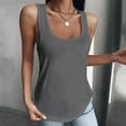 thumbnail image 2 of MESSUEN Tank Tops Women Womens Tank Tops Loose Fit Square Neckline Camisole Casual Daily Shirts T Shirt U Neck Tee Tops Tunic Blouse Vest Tanks Shirts for Women Casual Tank Tops Gray XL, 2 of 9