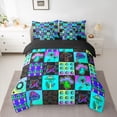 thumbnail image 2 of Homewish Fungus Botanical Mushroom 7pcs Bedding Comforter Set,Rustic Bohemian Style Queen Bedding Sets,Neon Blue Black Queen Sheet Sets For Kids,Super Cozy Room Decor Reversible, 2 of 8