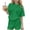 Green, variant on CYRBOKO Girls Activewear Outfit Sets, Short Sleeve Casual Crew Neck Elastic Waist Girls Clothing Sets Blue Size 10-12 T