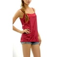 thumbnail image 2 of [Shop Lev] Women's Basic Satin Full Slip Top Camisole (WINE, LARGE), 2 of 3