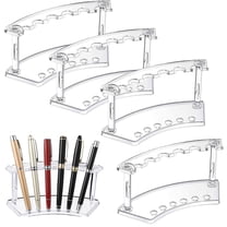 Qianfeng 4 Pcs Plastic Pen Display Stand, Pen Holders Each Holder Features 6 Holes