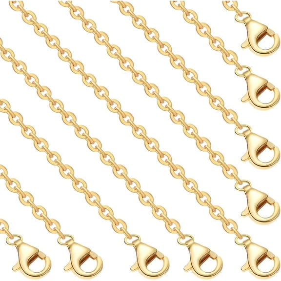 Zephyriana 1 Box 20Pcs Cable Chain Necklaces 18K Gold Plated Brass 1mm Chain Necklace for Women