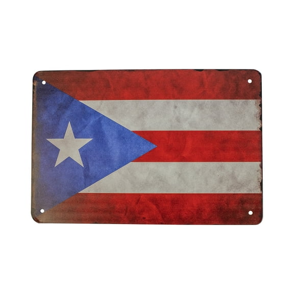 Puerto Rico Rican Country Flag Metal Wall Sign PR Pride Man Cave Home Bar Pub Garage Shop Decor