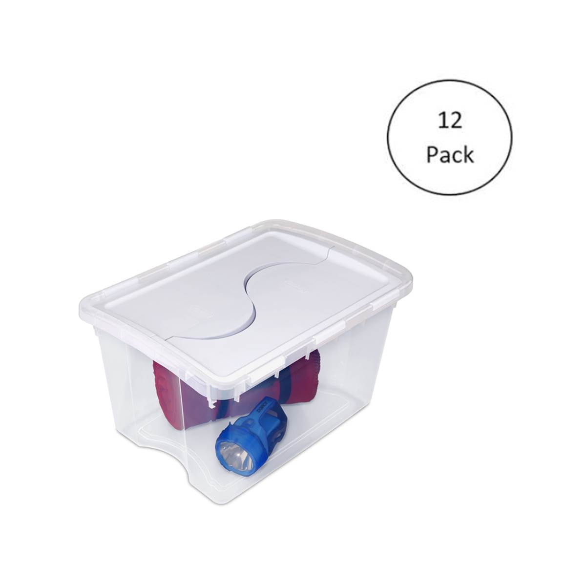 Storage Totes with Hinged Lids Clear