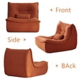 thumbnail image 4 of NBLDGT Bean Bag Chair for Adults, Single Lounge Chair with Lumbar Pillow, Comfy Floor Sofa with High-Resilience Foam, Lazy Accent Chair for Living Room, Bedroom, Apartment, Or Reading Corner, Orange, 4 of 11