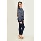 thumbnail image 2 of Cardigan de punto con botones Roman Fashion /Juvenil, 3140 (Marino rayas) azul marino CH, 2 of 5