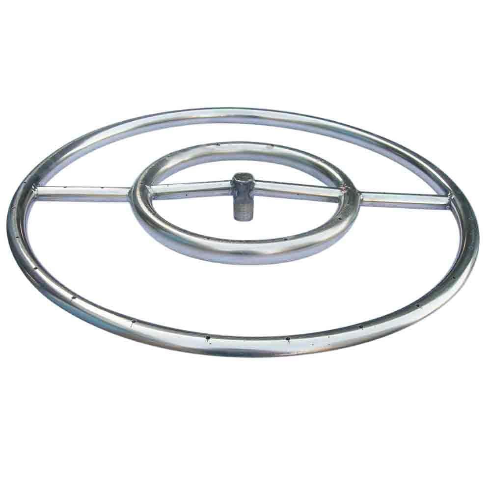 24" Stainless Steel Fire Pit Burner Ring with Connection Kit Portable Propane Tanks
