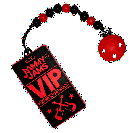 GumBaby 'VIP - Backstage Pass' Teething Toy w/ Beaded Pacifier Clip