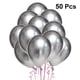 thumbnail image 2 of 50 globos de látex grueso de 25 cm, color metálico, para decoración de fiestas (plateados), 2 of 5