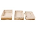 thumbnail image 2 of Organizer Bin, Decorative Multipurpose Woven Storage Basket Handwork Stackable 3pcs  For Living Room For Clothes, 2 of 8