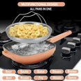Nonstick Ceramic 11inch Sauté Pan with Steamer, 4 Qt, PFOA/PFOS/Lead