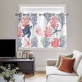 thumbnail image 5 of Blue Red Coastal Kitchen Curtains Short 45 Inch Length, Sea Turtle Nautical Coral Summer Beach Grommet Top Bedroom Living Room Curtains, Light Filtering Cafe Curtain Drapes 2 Panels Set 84''x45'', 5 of 9