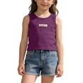 thumbnail image 3 of Eltusu Girls Cotton Tanks Tops, Summer Soft Crewneck Casual Sleeveless T-Shirts Purple Size 6 T, 3 of 6