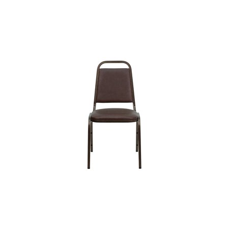Flash Furniture HERCULES Vinyl Copper Vein Frame Trapezoidal Back Banquet Chair Brown 40/Pack
